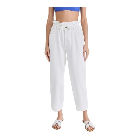 7 FOR ALL MANKIND PAPERBAG BALLOON WHITE JEANS NWOT - Picture 7 of 8